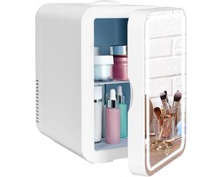 Skincare Fridge - Mini Koelkast 8 Liter – Met Spiegel en Verlichting - Mini Fridge - Make up Koelkast 12v - Skincare Organizer - Skincare Koelkast - Small Fridge - Cosmetica