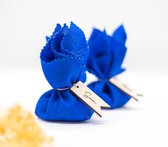 Linnen stoffen wikkel 20 x 20 cm - Kobalt Blauw - 10 stuks - Geboorte - Decoratie - Huwelijk - Valentijn - Doopsuiker - Communie - Lentefeest - Feest decoratie - Tafeldecoratie - Geschenk