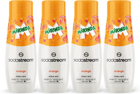 SodaStream Mirinda siropen - Sinaasappel limonade smaak - Goed voor 36L bruisende drank - 4 stuks - 4x440ml