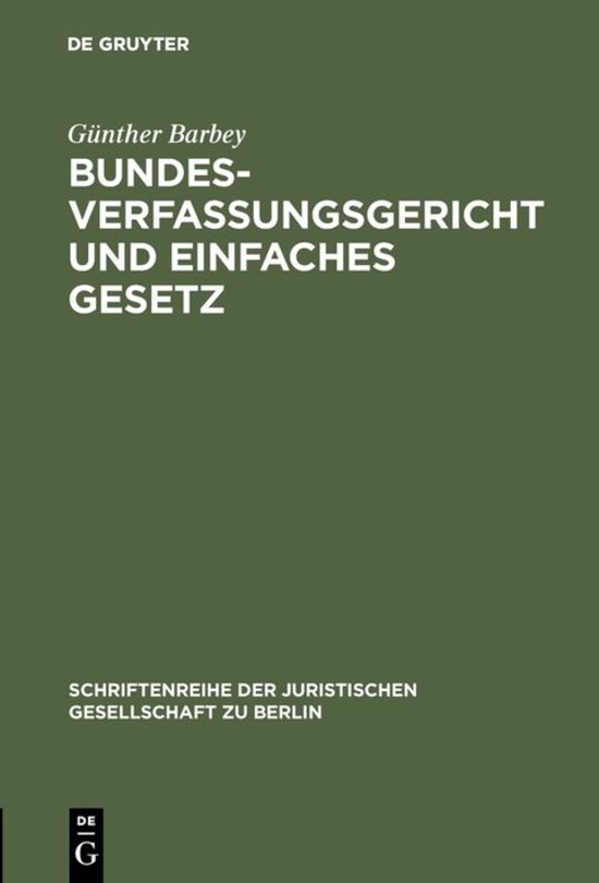 Schriftenreihe der Juristischen Gesellschaft zu Berlin98- Bu ... - cover
