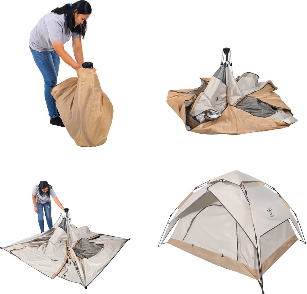 Zenph Tente de Camping Pop-up pour 2 à 3 Personnes, PU2000-3000 mm, étanche, Automatique, Coupe Zenph Tente de Camping Pop-up pour 2 à 3 Personnes, PU2000-3000 mm, étanche, Automatique, Coupe