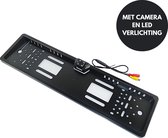Kentekenplaathouder met Camera en 4 LEDs - Geschikt voor Auto, Camper en Vrachtwagen - Zwart - HD Camera - Nummerplaathouder - Kentekenplaat Klemmen - Universeel