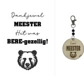 Sleutelhanger en kaartje MEESTER | BEER | bedankt meester| jij bent de liefste | liefste juf | topjuf | einde schooljaar | cadeau