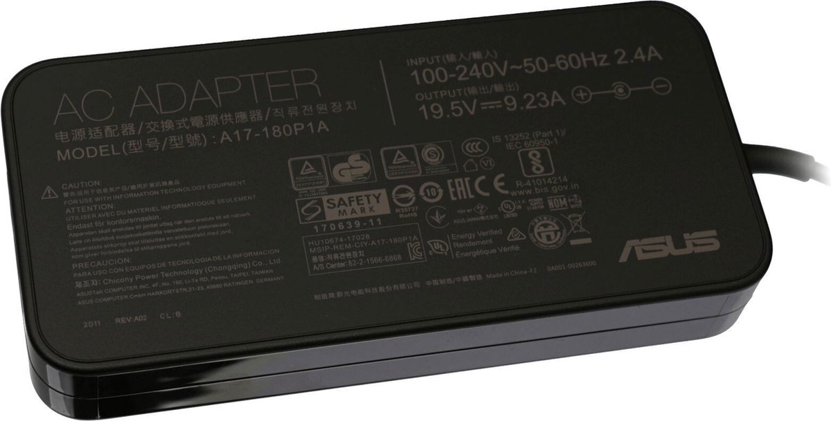 Asus 0A001-00262300 oplader 180W - afgerond