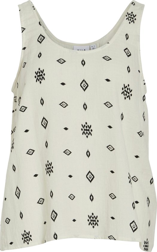 VILA Mouwloze Plissé Top Met Rechte Hals In Bleek Slibgroene Tie