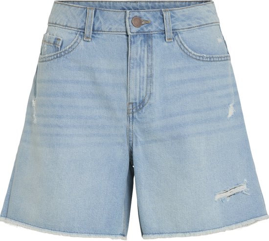 Vila Pantalon Vicam Hw Cut Hem Shorts Lbd/r 14095338 Bleu Blue Denim Femme Taille - W40