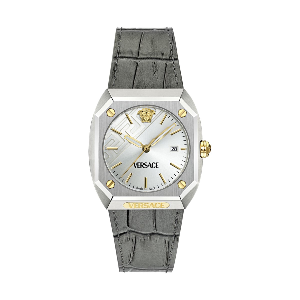 Versace Antares VE8F00124 Horloge - Leer - Grijs - Ø 42.5 mm