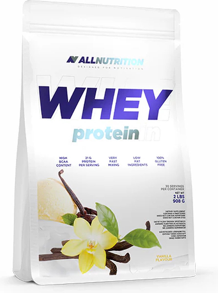 Goedkoopste AllNutrition | Whey protein | Vanilla | 908gr 30 servings | Eiwitshake | Proteïne shake | Eiwitten | Whey Proteïne | Supplement | Concentraat | Nutriworld