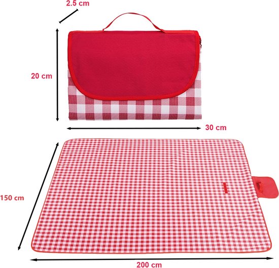 Extra Grote Picknickdeken 150x200 Cm - Waterdicht, Anti-Zand, Opvouwbaar Met Handvat, Voor Strand, Camping & Park
