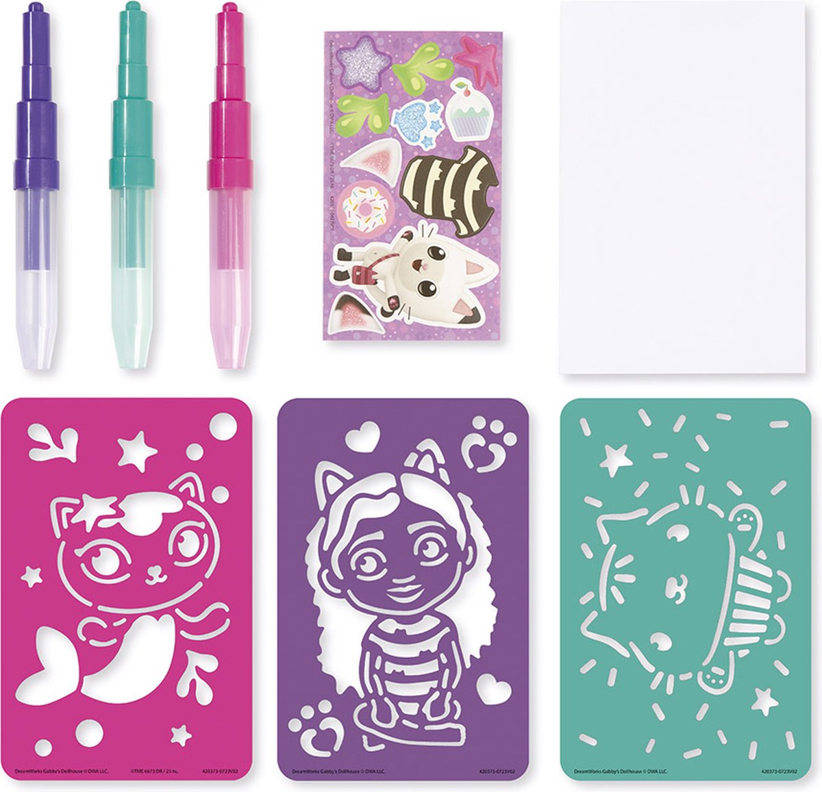 Gabby's Poppenhuis Totum knutselpakket XL 3 in 1 bedel armbandjes maken speelgoed meisjes, diamond paint, spraypens en sjablonen - Gabby's Dollhouse cadeautip knutselen creatief speelgoed — afbeelding 2