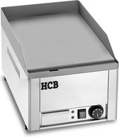 HCB® - Professionele Horeca Bakplaat - 230V - RVS / INOX - Electrisch Grill apparaat - 36x46x31 cm (BxDxH) - 15.7 kg