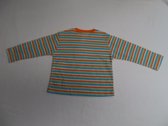 T shirt - Lange mouw- Jongens- Gestreept - Oranje, ecru, blauw, groen - 6 maand 68