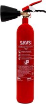 SAVS® Brandblusser CO2 - 2 kg - 34B - Met montagebeugel - Geen restschade - CO2 blusser