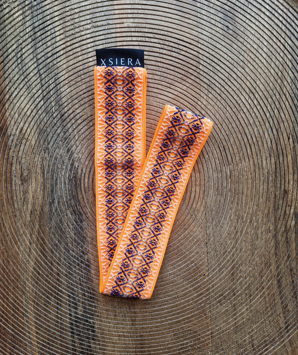 XSIERA - HANDDOEK ELASTIEK - ORANGE SUN - STRANDBED ELASTIEK - STRAND KNIJPER - HOLD YOUR TOWEL