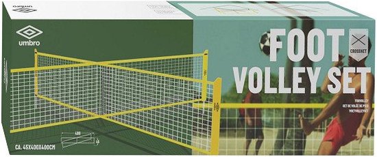 Umbro Voetvolley Net - 400 x 45 CM - 2 tot 4 Spelers - Gekruist Net - Incl. Begrenzingstouw - Umbro