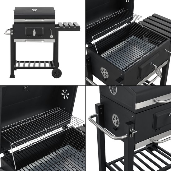 Houtskool BBQ Arnad met deksel 105x114x47,5 cm zwart casa.pro van casa.pro — afbeelding 3