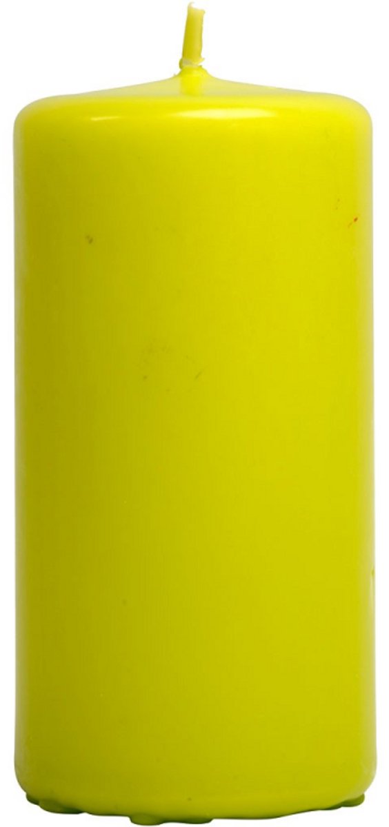Kaars h:10 cm Lime Groen 6 stuks