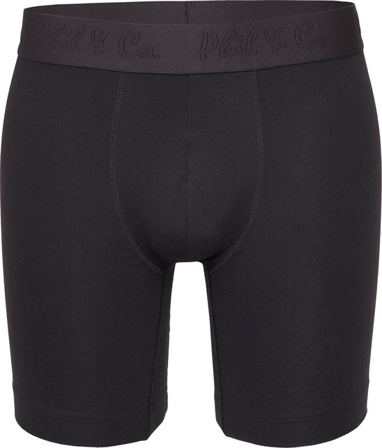 Caleçon noir avec ceinture noire logo 'Phil & Co'.