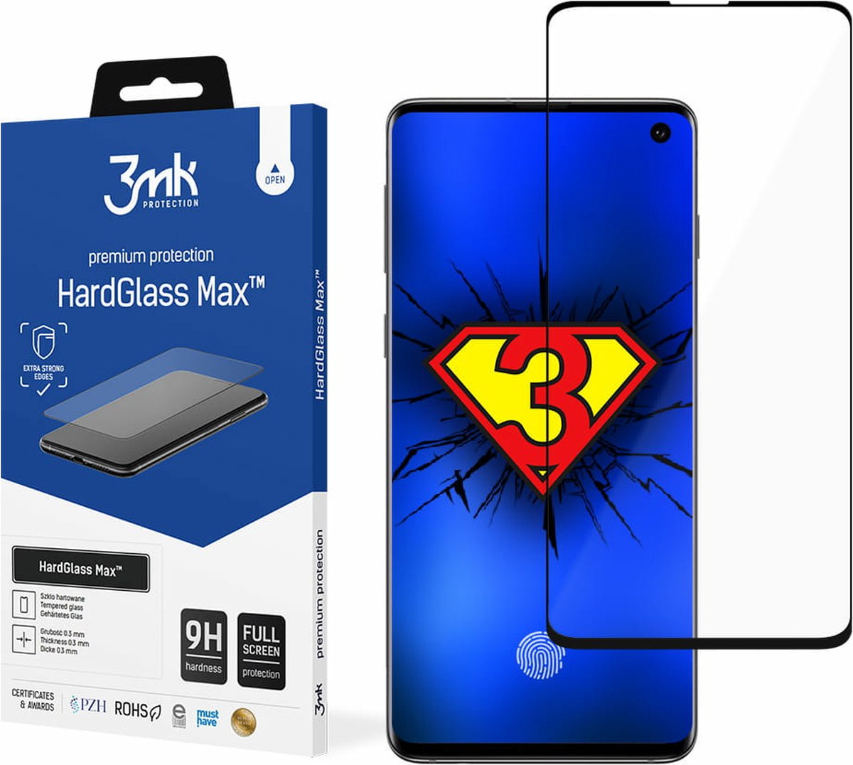 Samsung Galaxy S10 Black - 3mk HardGlass Max FingerPrint