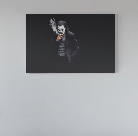 Canvas Schilderij - The Joker - Smoking - Wanddecoratie - 60x40 cm