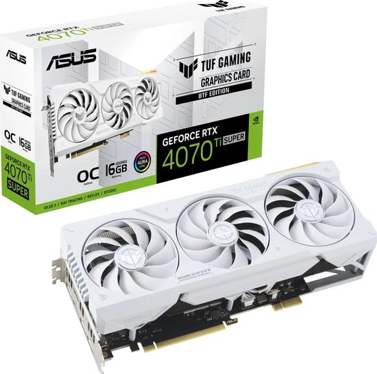 ASUS TUF Gaming GeForce RTX 4070 Ti SUPER BTF White OC Edition - Videokaart - 16GB GDDR6X - PCIe 4.0 - 2x HDMI 2.1a - 3x DisplayPort 1.4a