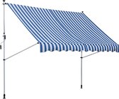 Luifel zonnescherm - Zonneluifel - Tuin - Zonwering - Blauw+wit - 300 x 150cm