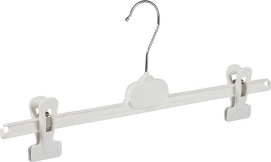 De Kledinghanger Gigant - 10 x Broekhanger lotushout wit gelakt met anti-slip De Kledinghanger Gigant - 10 x Broekhanger lotushout wit gelakt met anti-slip