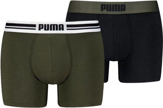 Puma Men Everyday Placed Logo Boxer 2p Foret Night | Kaki | Maat: S