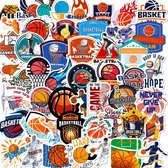 Jacey's TREASURES Basketbal Stickers - Set van 50 Stuks - Sport - Basketbeller - Sporten - Bal - Stickers voor Laptop, Koffer, Bullet Journal en Planner - Stickers Kinderen en Volwassenen - Decoratieve Stickers - Creatief - Knutselen - Scrapbook