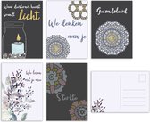 Condoleancekaarten en rouwkaarten - Set van 10 x Condoleancekaart en Rouwkaart - Sterkte, Rouw en Deelneming - Ansichtkaarten zonder enveloppen