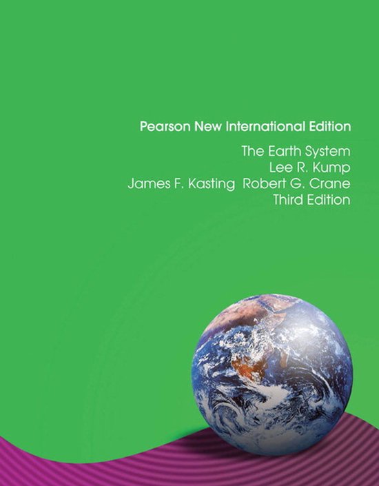 Boek 'The Earth System' Pearson New International Edition, Derde Editie, met een afbeelding van de aarde.