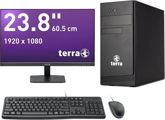 Terra 5000 BTO PC set - Intel Core i5-12400 - 32GB - 1.0TB M.2 SSD - DVD-RW - toetsenbord en muis - Terra 24" scherm - Windows 1