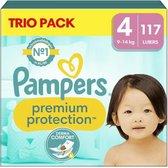 Couches Pampers Premium Protection Trio Pack Taille 4 9-14 KG 117 Pièces
