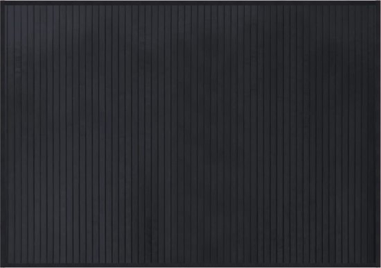 vidaXL - Vloerkleed - rechthoekig - 70x100 - cm - bamboe - zwart