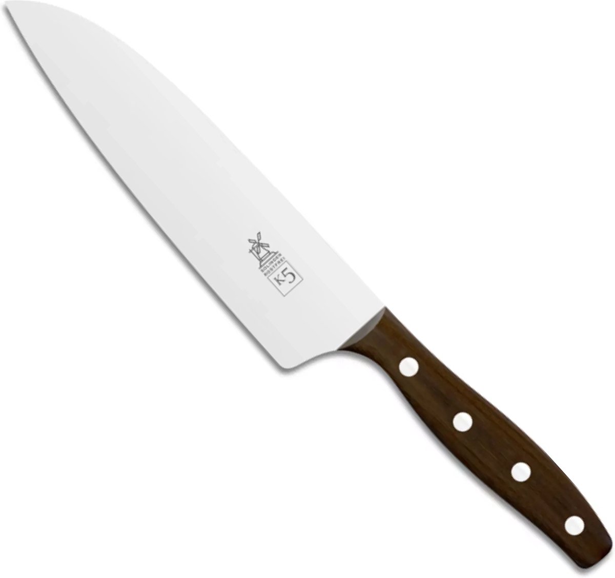 Robert Herder K5 Koksmes XL – RVS – Licht Gebogen – Lemmet 18 cm – Heft Cumaru Hout
