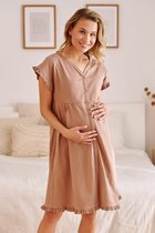 Doctor Nap Nachthemd Dames | Nachtjapon Dames | Zwangerschap Borstvoeding Nachtkleding | Bevallingsjurk | Wood TCB.9600 42 / XL