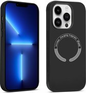 Coque en silicone liquide magnétique Adapté pour : iPhone 11 Pro - Compatible avec MagSafe - Dos résistant aux rayures - Coque arrière - Zwart