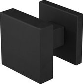 Deurknop - Zwart - RVS - GPF bouwbeslag - GPF9856.61-02 Zwart vierkante knop S5 53x53x16mm incl. wisselstift op vierkante