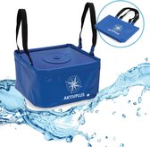 Seau pliable robuste d'une capacité de 16 ou 21 litres (bleu), coins renforcés comme seau pliable, pour le camping, la pêche, peut être utilisé comme cuvette de lavage et cuvette de rinçage, cuvette pliante