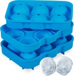 Relaxdays siliconen ijsblokjesvorm set van 2 - ijsblokjeshouder - grote ijsklontjesvorm
