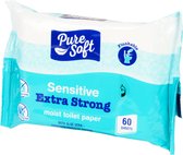 Pure Soft Vochtig Toiletpapier - 60 Vellen - Met Aloë Vera - Biologisch Afbreekbaar - Kan door het Toilet Gespoeld Worden