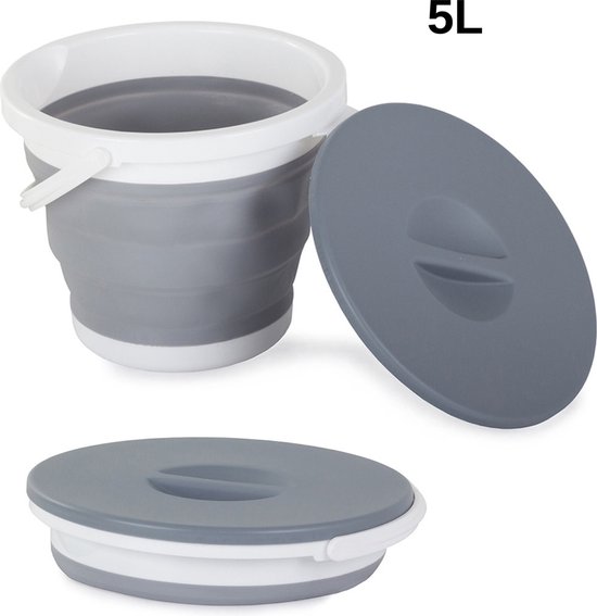 Puiquality opvouwbare emmer met deksel – 5 liter
