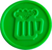 CombiCraft Consumptiemunten met bierpul fluor groen, 29mm, verpakking per 100 stuks