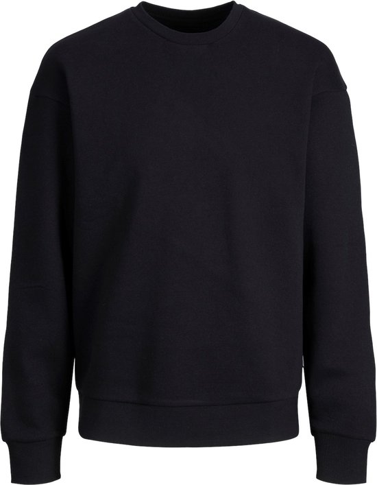 JACK & JONES Star basic sweat crew neck regular fit - heren sweatshirt katoenmengsel met O-hals - zwart - Maat: XXL