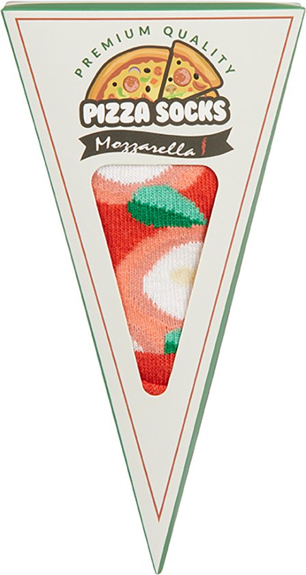 Apollo - Pizza sokken giftbox - Rood - Maat 42/47 - Geschenkdoos - Cadeaudoos - Giftbox Mannen - Pizza sokken - Pizza Mozarella
