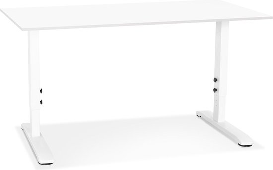 Alterego In hoogte verstelbare witte bureau 'OSMOSE' - 140x70 cm