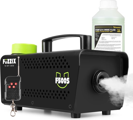 Party Rookmachine - Fuzzix F500S - Met 1 liter rookvloeistof en draadloze afstandsbediening - 500W