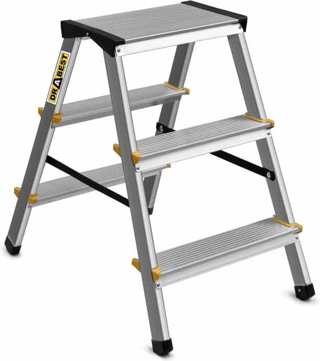 DRABEST Pro Dubbele trap 2 x 3 treden 150 kg – DD-3 1 3 kg