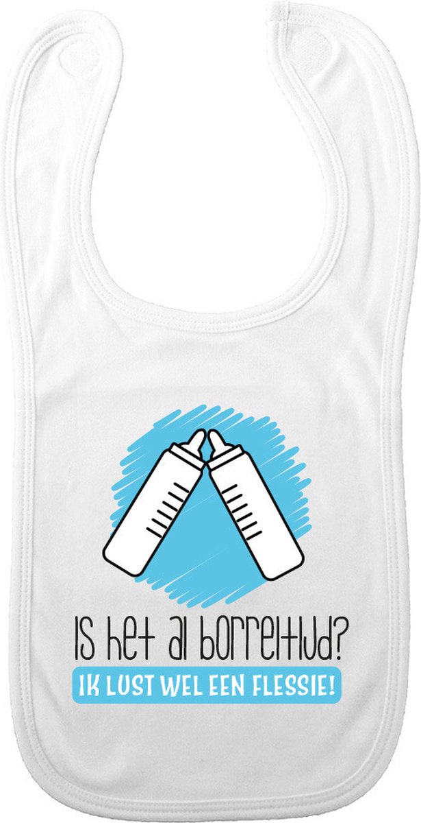 Goedkoopste Bellatio Decorations Baby slabbetje - blauw - flesje - kraam cadeau - slab/morsdoek