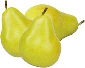 Esschert Design kunstfruit decofruit - 3x - peer/peren - ongeveer 11 cm - groen